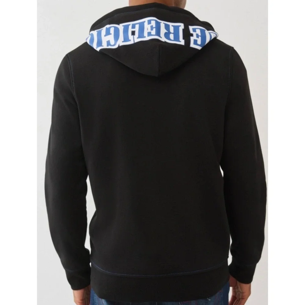 True Religion Buddha Icon Zip Hoodie Mens XL Black NWT World Tour 701130 Logo